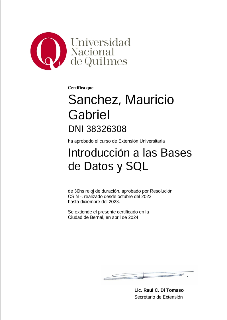 Certificacion Base de Datos
